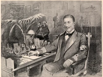 György görög és dán herceg, Kréta főbiztosa, otthon Athénban, 1898-ban.
